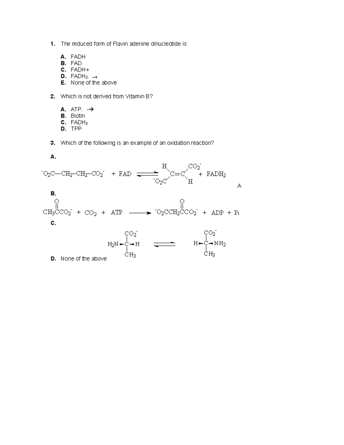 test-2-sample-biochemistry-1-the-reduced-form-of-flavin-adenine