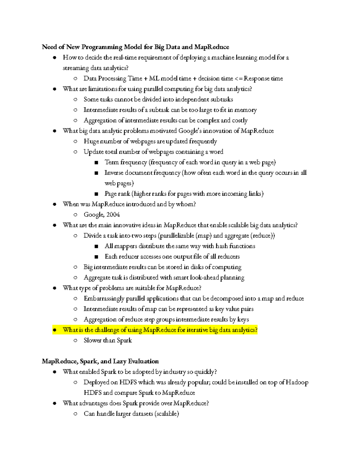 DS 410 Exam Study Guide - Need of New Programming Model for Big Data ...