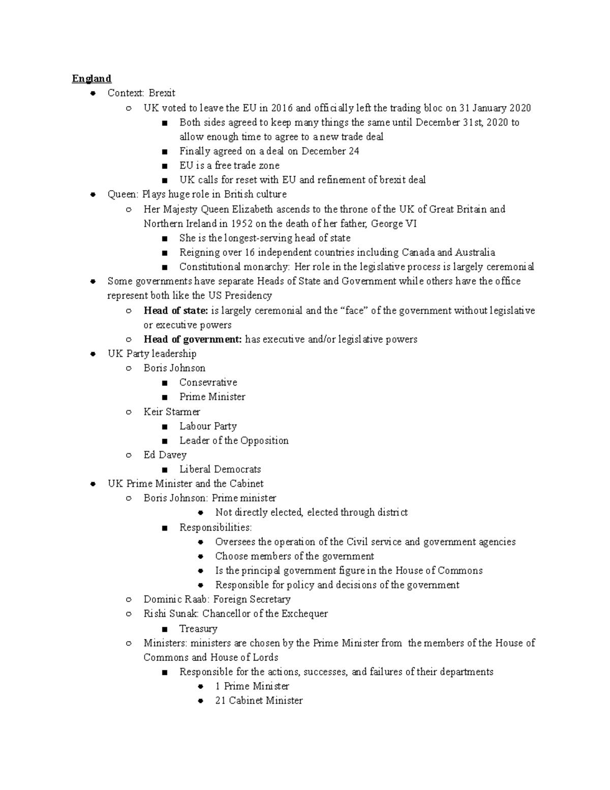 England - Prime Minister and Cabinet Hung Parliament General themes ...