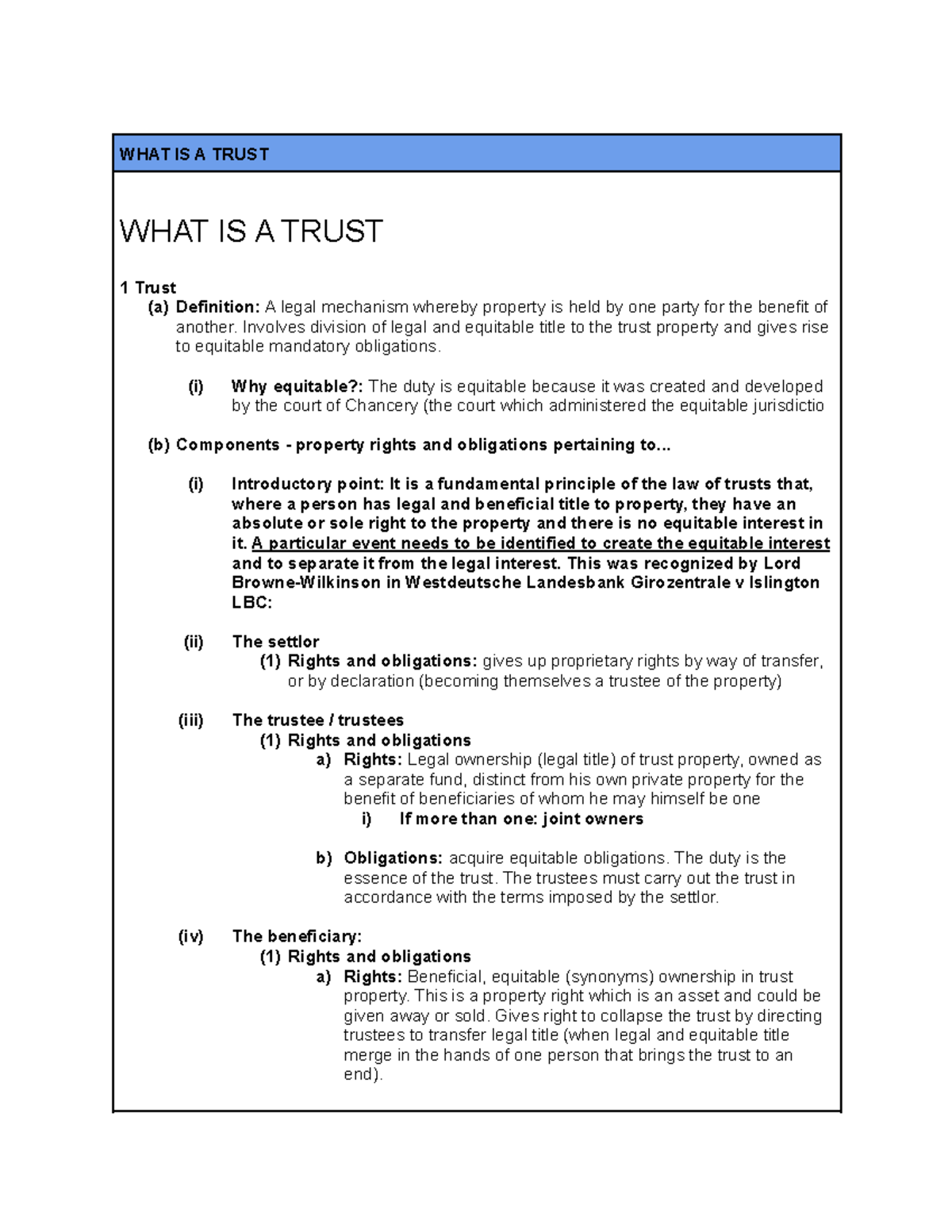 what is an assignment trust