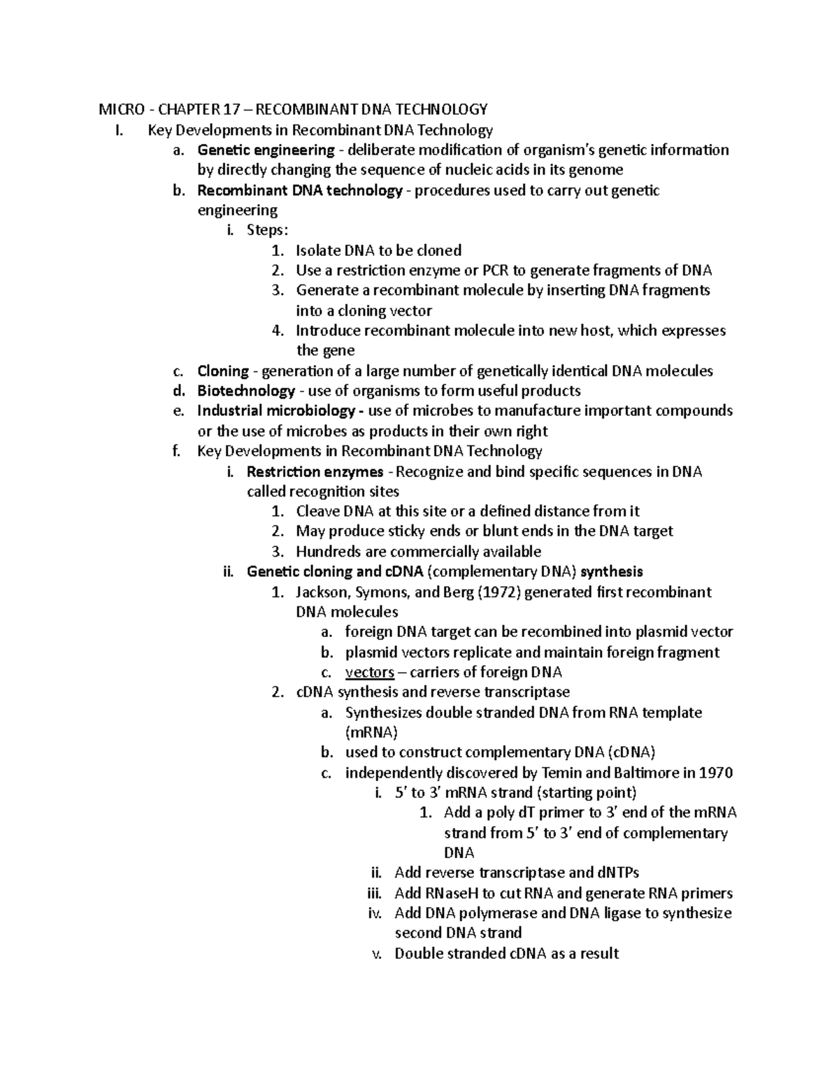 2021 Microbiology lecture notes week17 MICRO CHAPTER 17