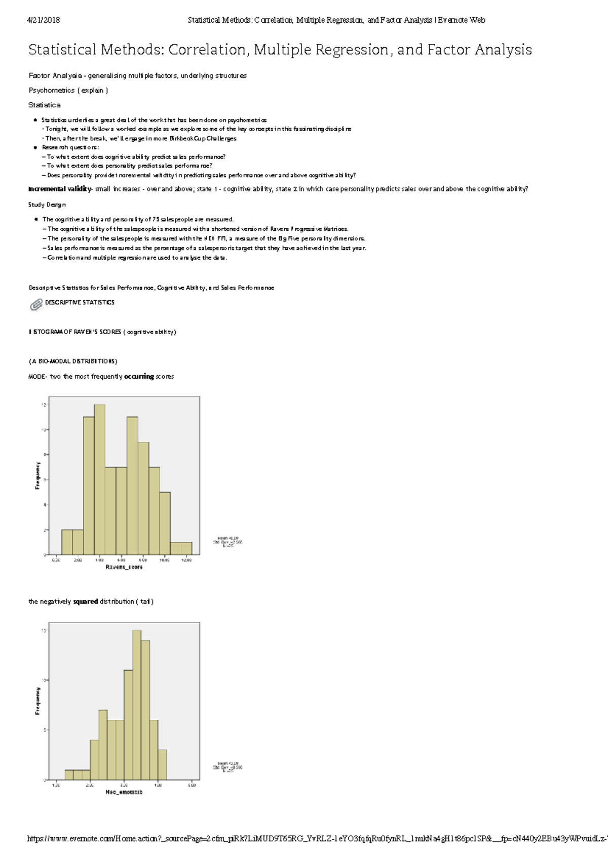 Statistical Methods Correlation, Multiple Regression, And Factor ...