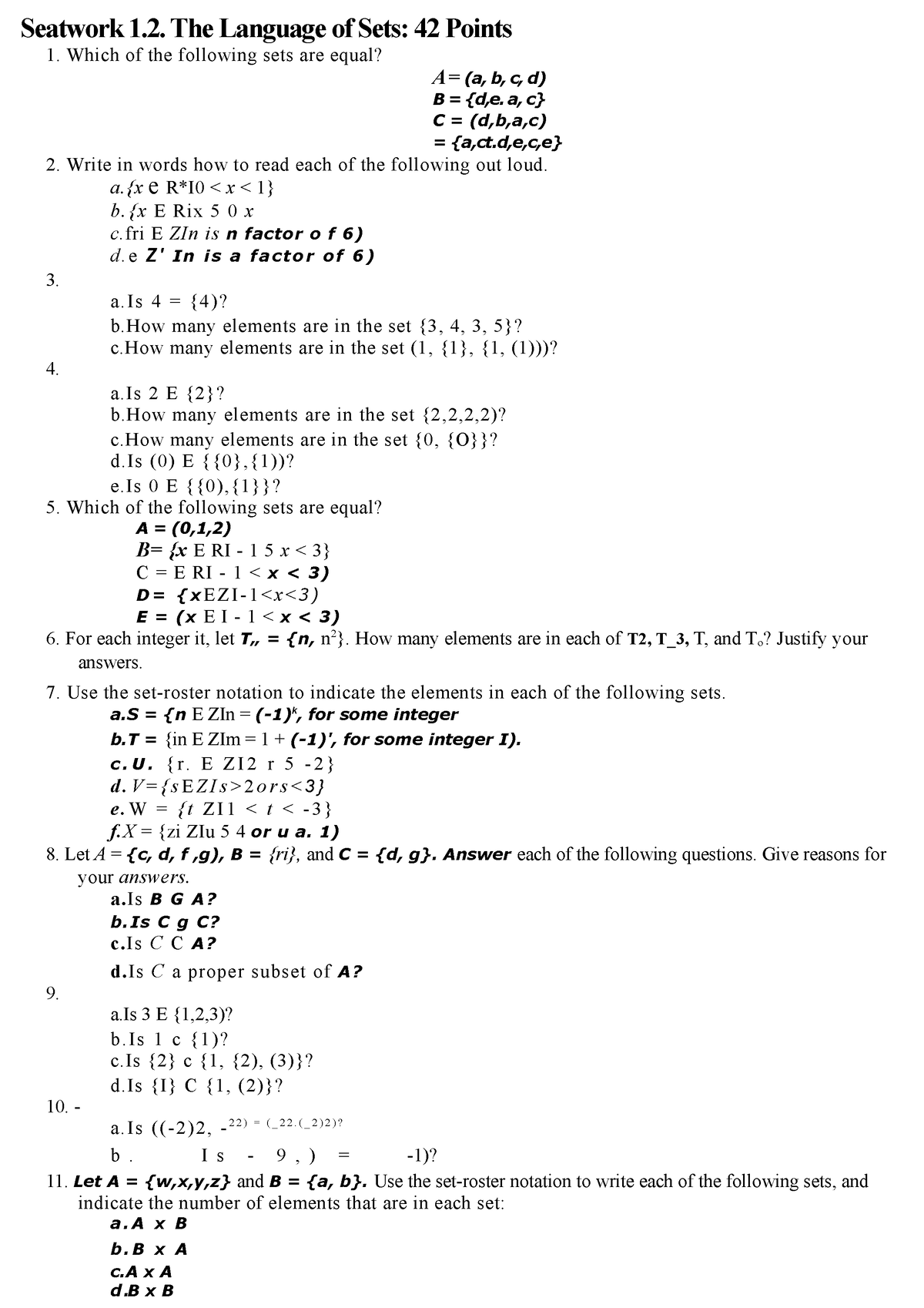 The Language Of Sets - Lecture Notes - Seatwork 1. The Language Of Sets ...