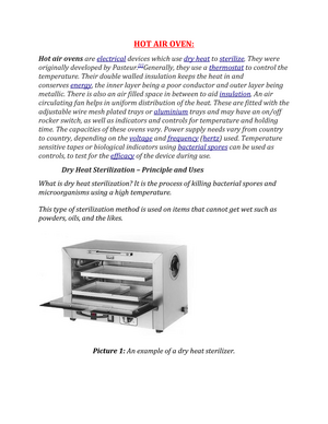 Hot Air Oven- Principle, Parts, Types, Uses, Examples