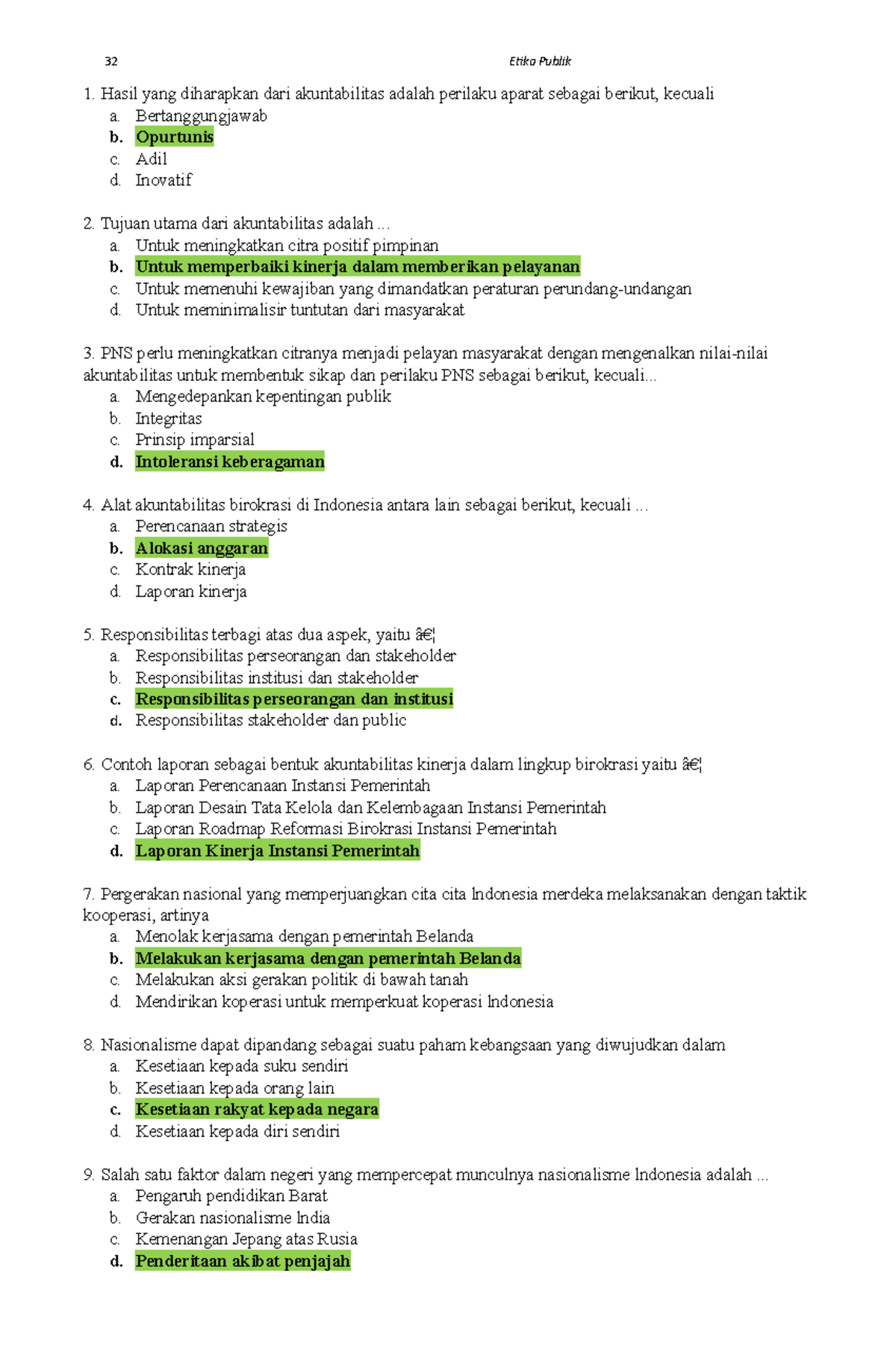 Contoh Soal Evaluasi - 1. Hasil Yang Diharapkan Dari Akuntabilitas ...