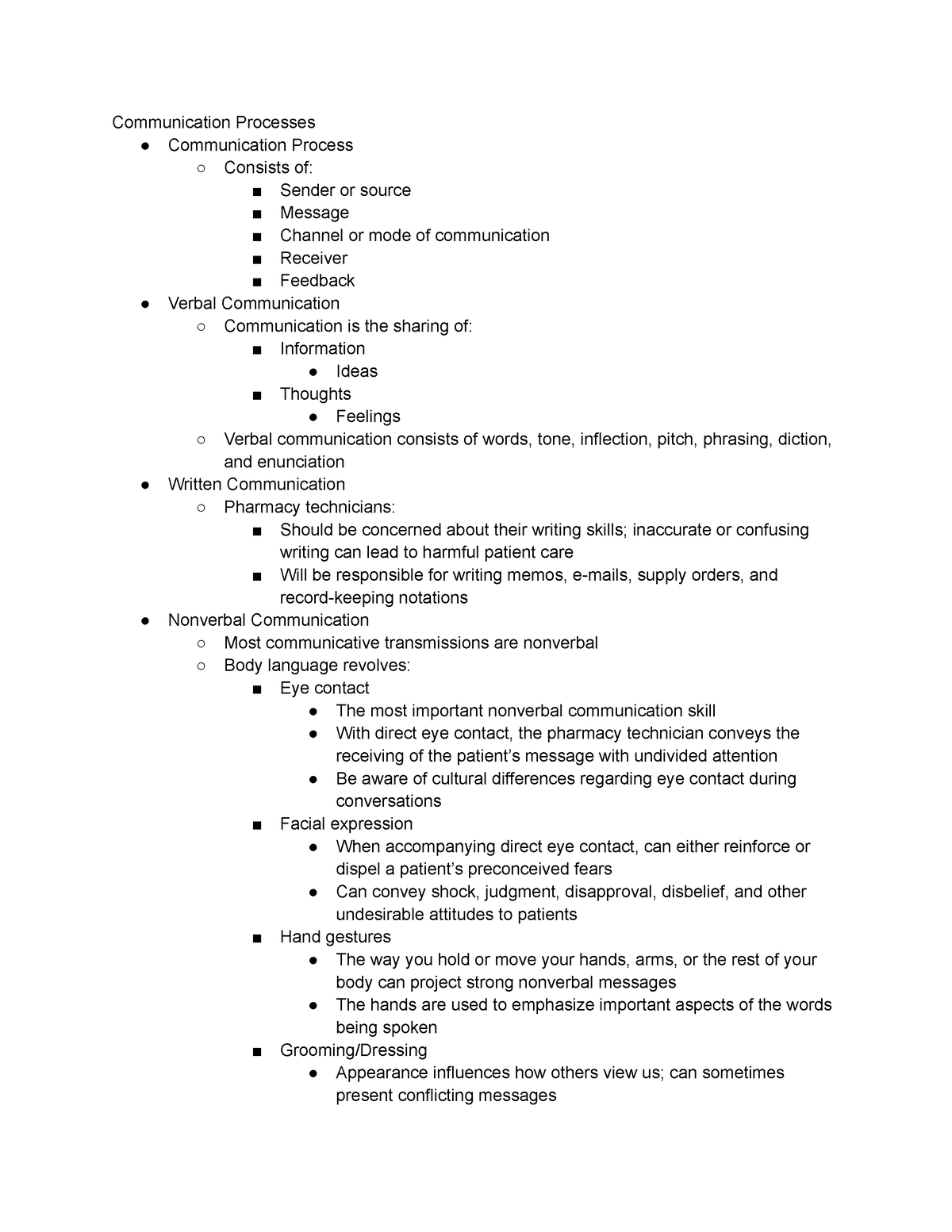 Week 5- Instruction Notes - Communication Processes Communication ...