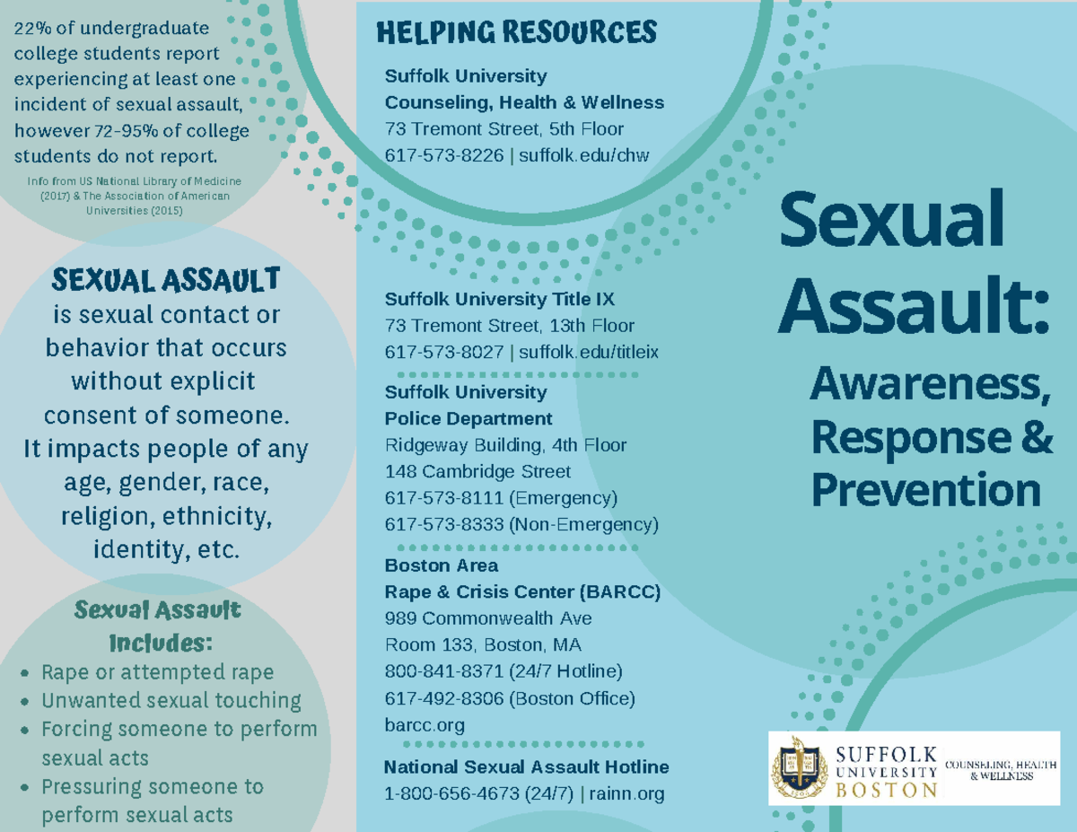 Sexual Assault Brochure Pdfdsgn - Awareness, Response & Prevention 22% ...