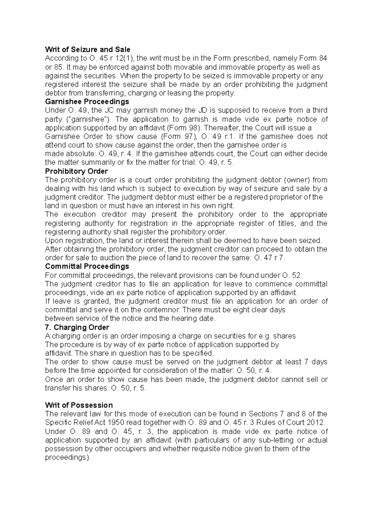 Enforcement Judgement CIVIL JUDGMENT - Writ of Seizure and Sale ...