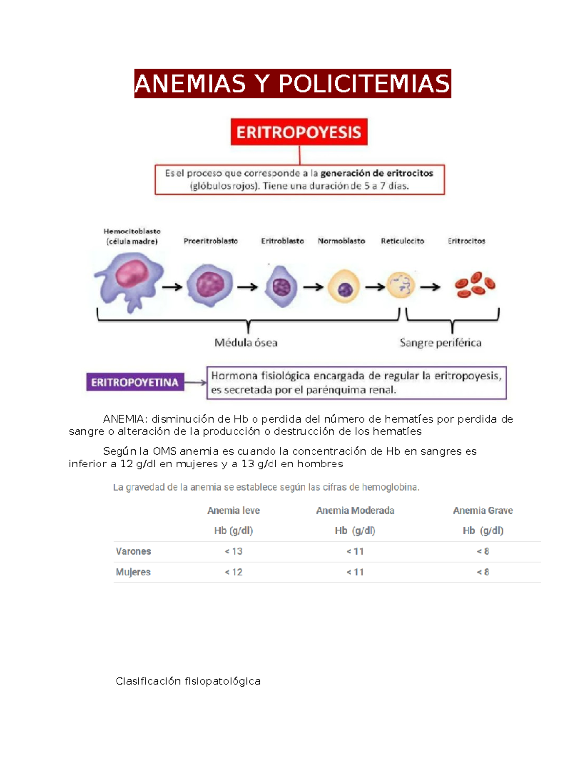 Anemias Y Policitemias fpto lab - ANEMIAS Y POLICITEMIAS ANEMIA ...