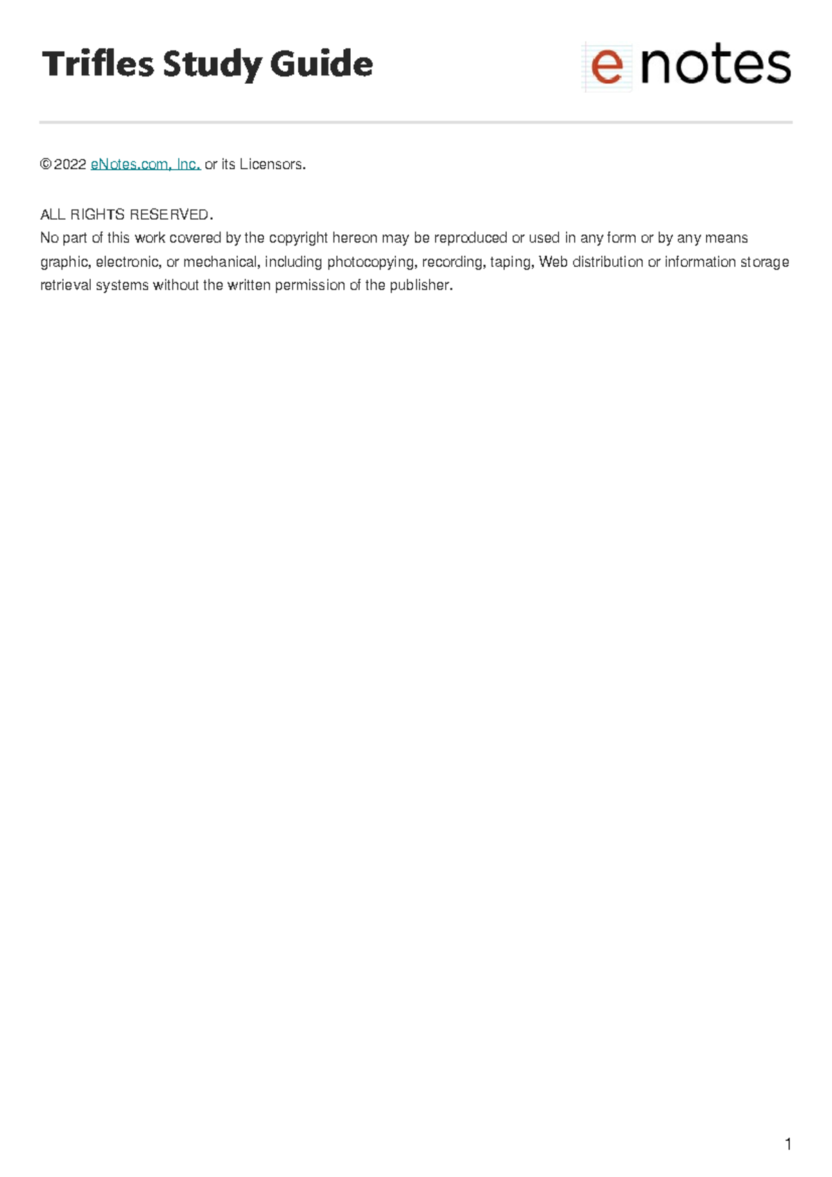 Enotes-trifles-guide - Trifles Study GuideTrifles Study Guide © 2022 ...