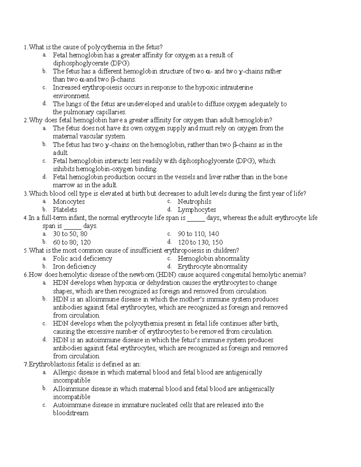 Chapter 31 - Advanced Pathophysiology Practice Exam Questions - 1 Is ...