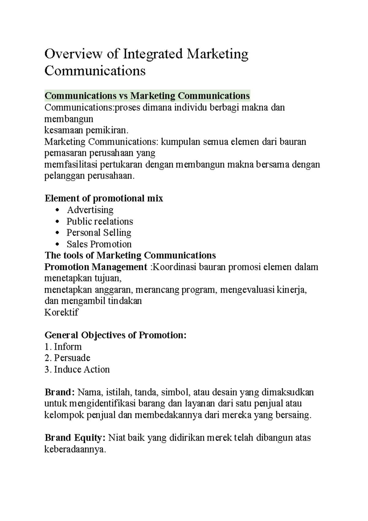 Overview Of Integrated Marketing Communications - Overview Of ...