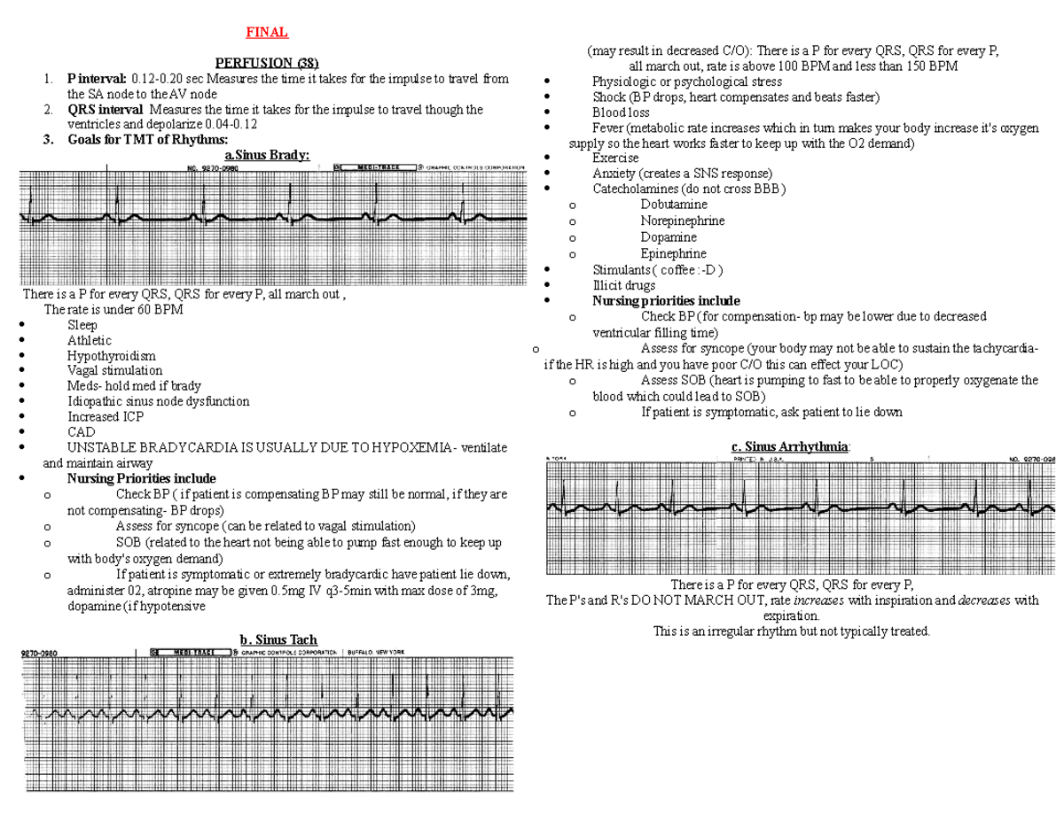 Final Nurse 4 Outline and lecture notes - FINAL PERFUSION (38) P ...