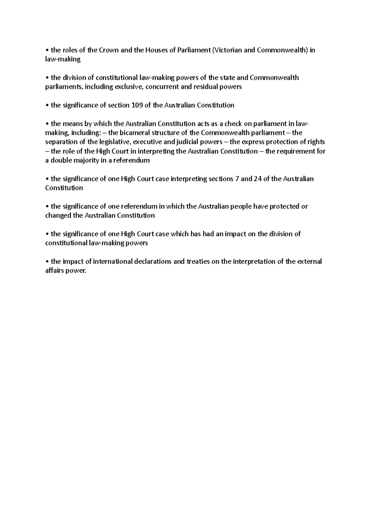 AOS 1 Unit 4 Study Points - the roles of the Crown and the Houses of ...