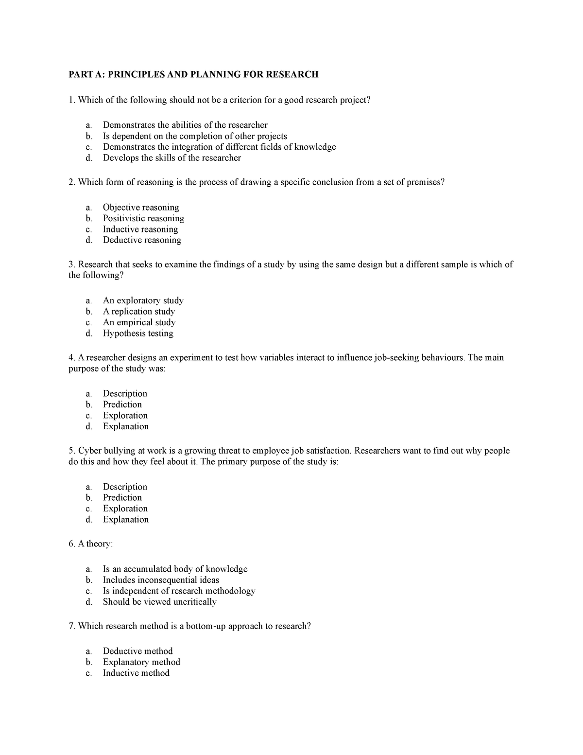 mcq of research and report writing