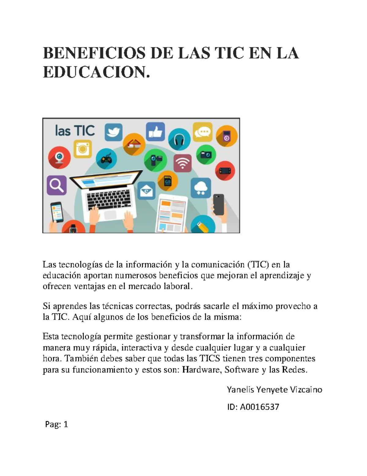 Yenyete-yanelis-ventajas uso de la tecnología - BENEFICIOS DE LAS TIC ...