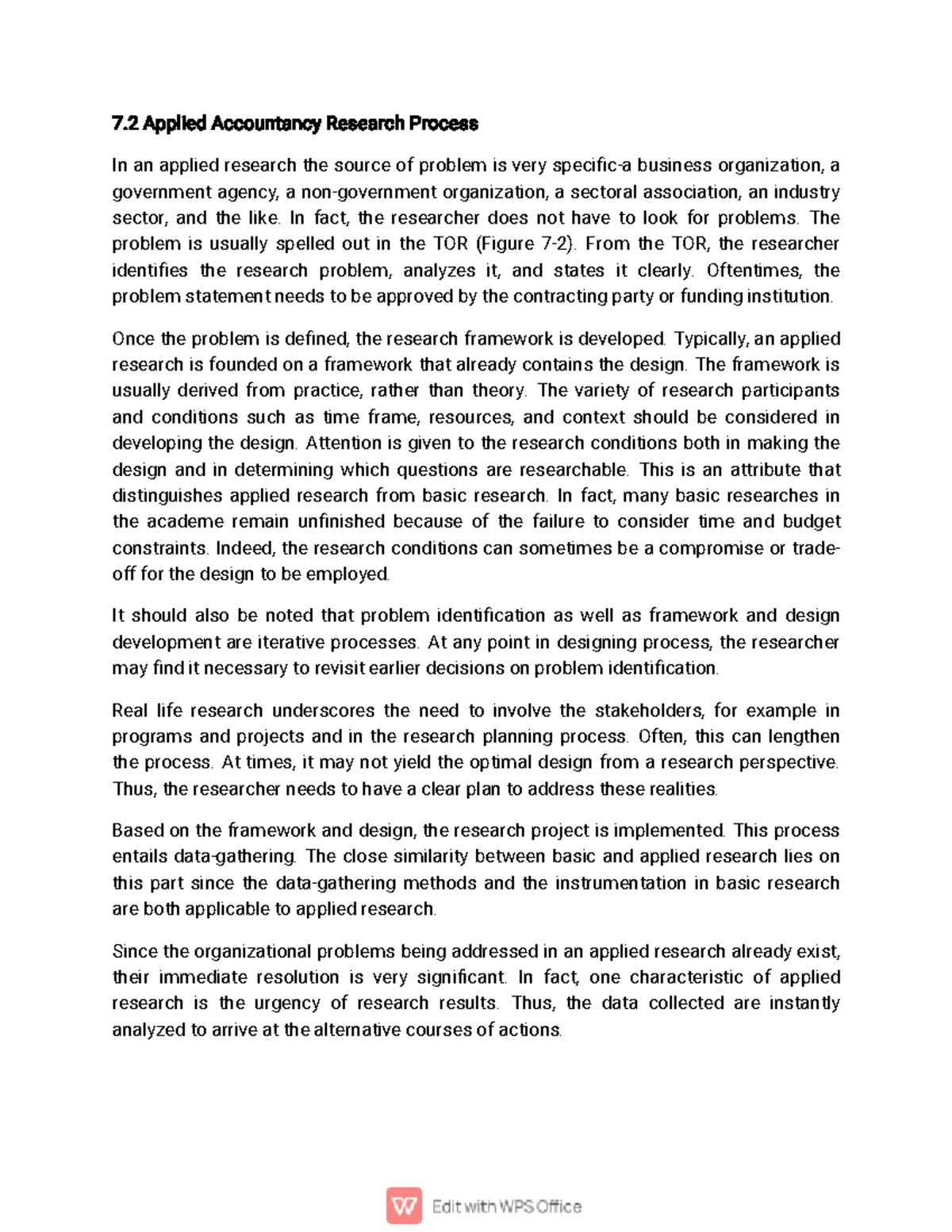 Applied Accountancy Research Process - In fact, the researcher does not ...