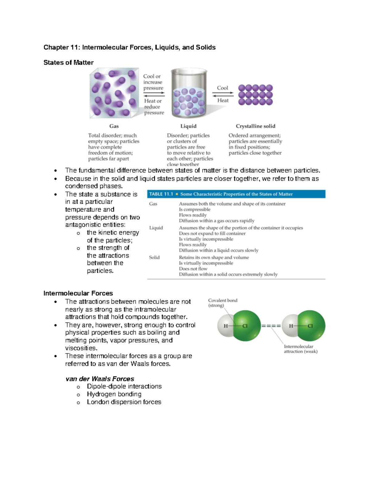 Lecture Notes In Chapter 11 Liquids And Intermolecular Forces - Chapter ...