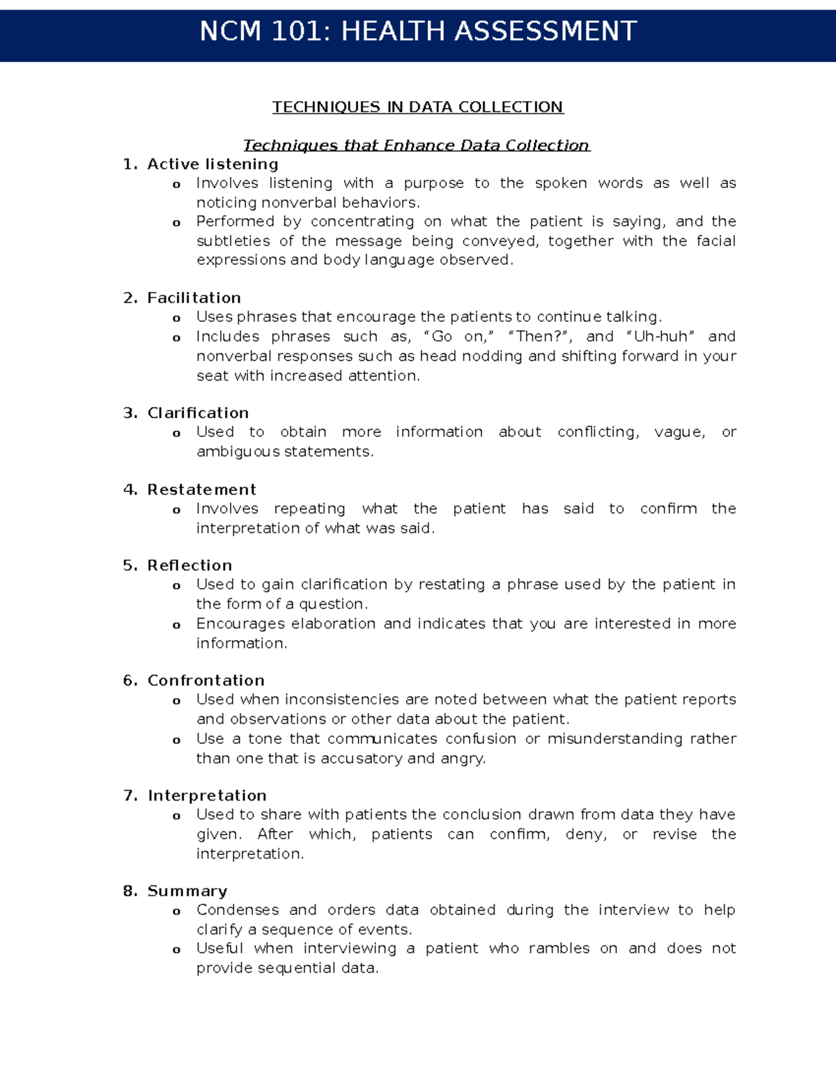 Techniques in Data Collection - TECHNIQUES IN DATA COLLECTION ...