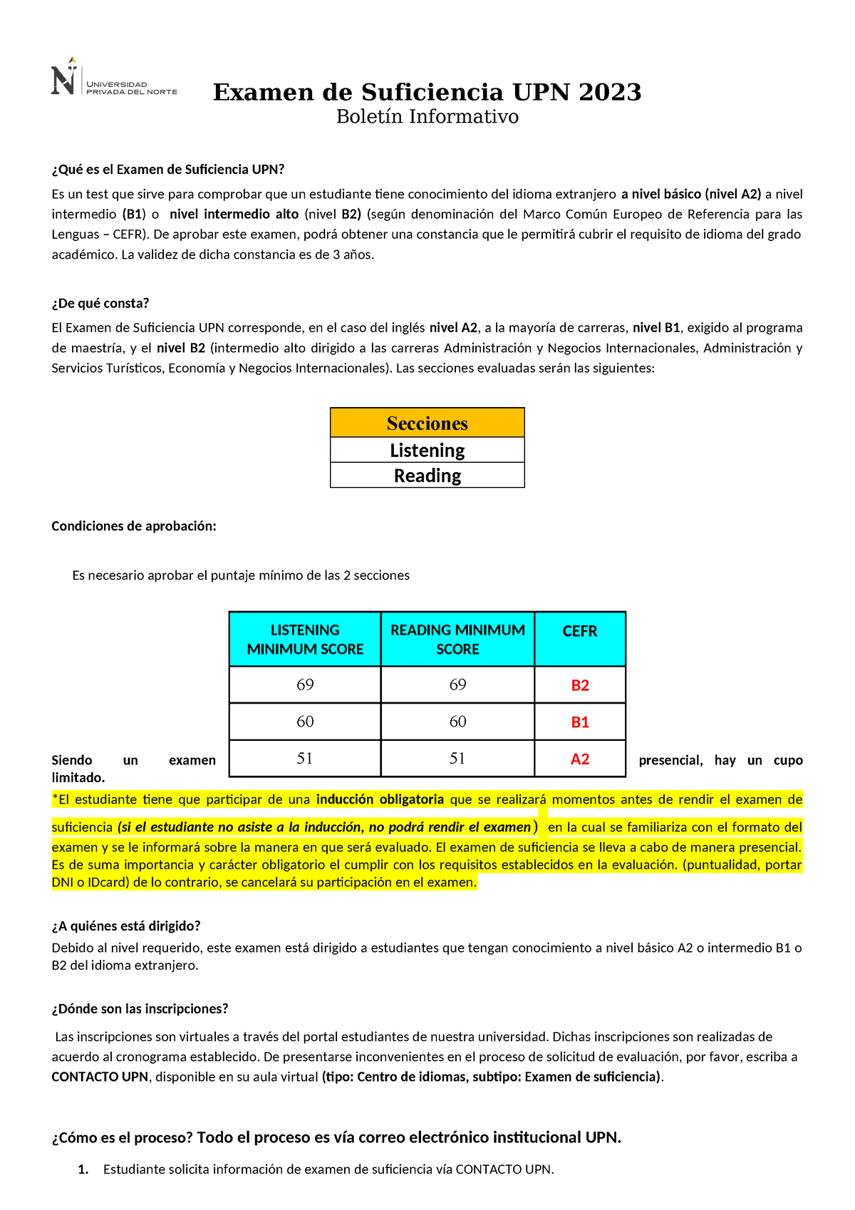 Bolet N Examen De Suficiencia Examen De Suficiencia Upn Bolet N Informativo Qu Es