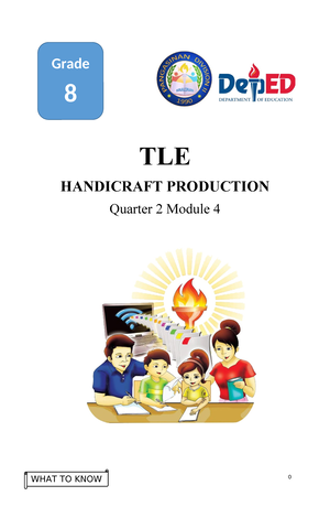 Week 1 Handicraft - TLE - 8 HANDICRAFT PRODUCTION Quarter 2- Module 1 ...