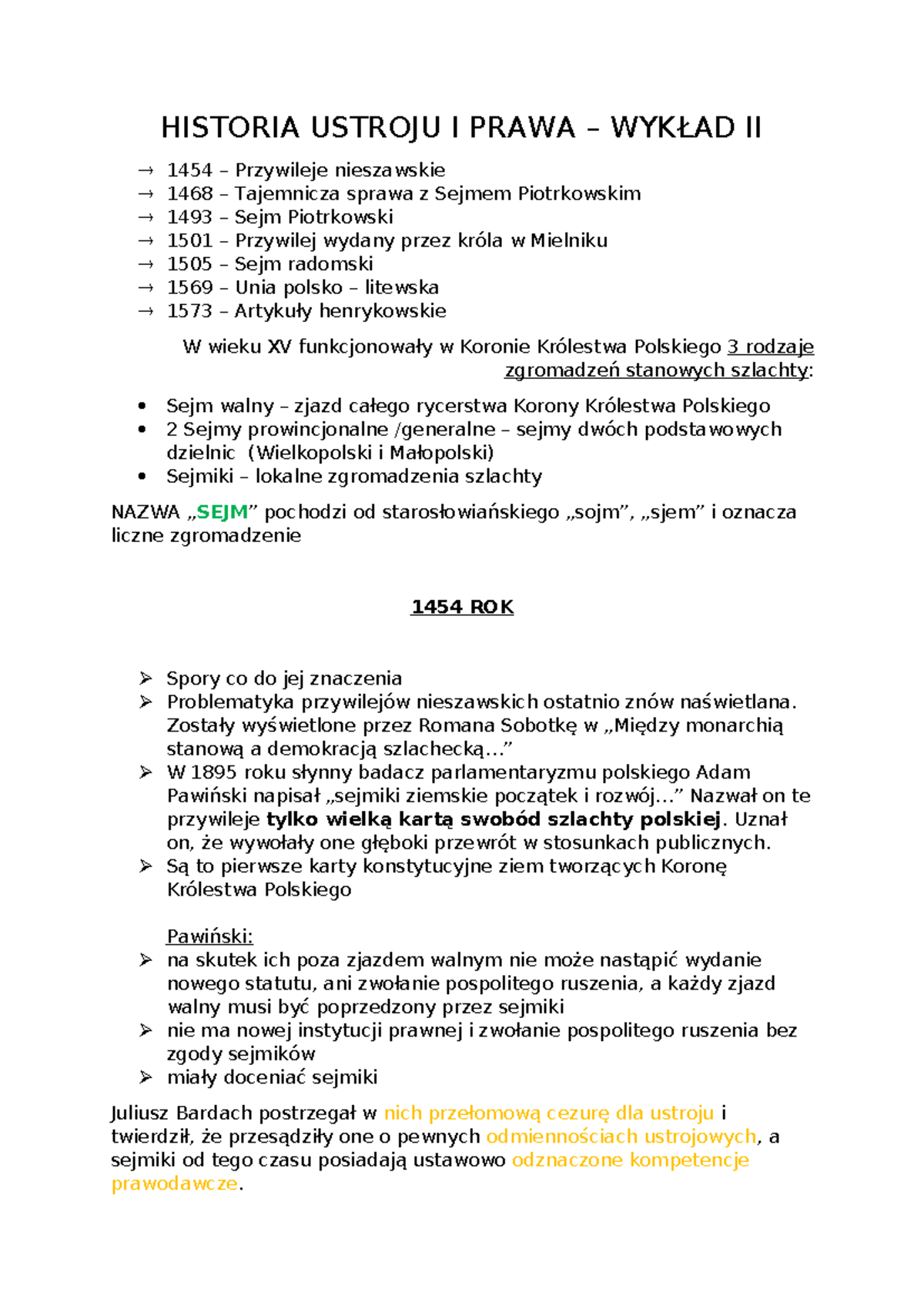 Historia Ustroju I Prawa - WYKŁAD 2 - HISTORIA USTROJU I PRAWA – WYKŁAD