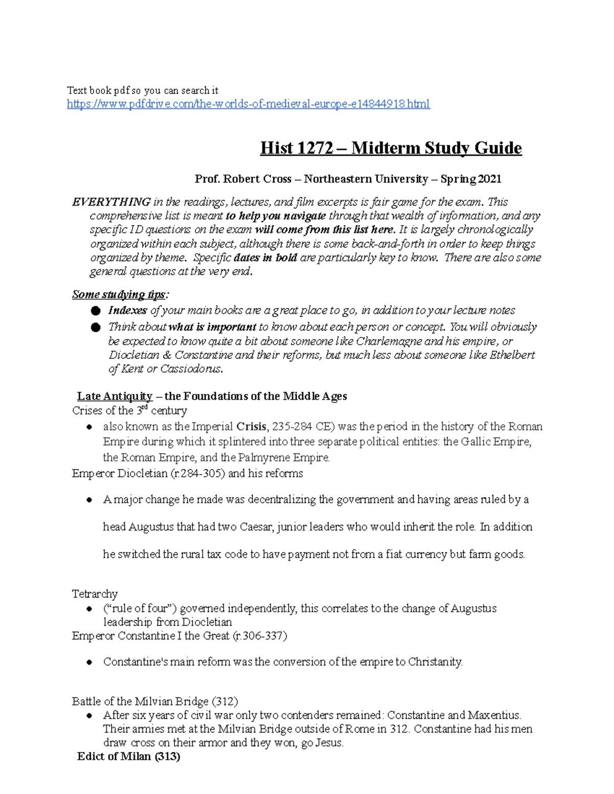 Hist 1272 – Midterm Study Guide- Text Book Pdf So You Can Search It ...