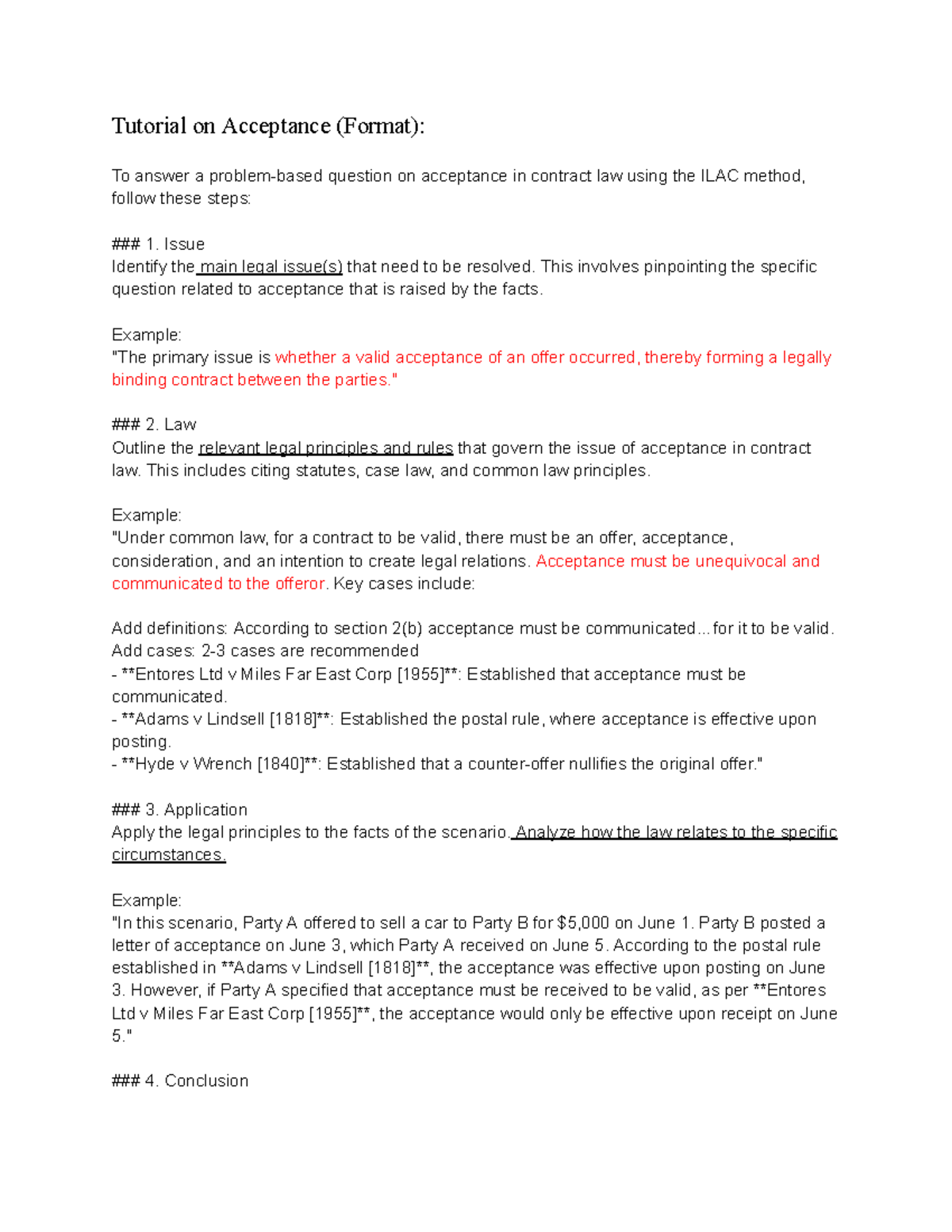 Tutorial on Acceptance (Format only) - Tutorial on Acceptance (Format ...