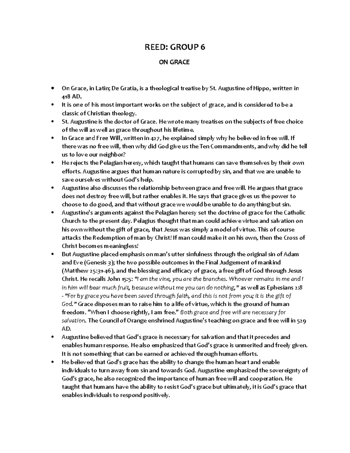 REED Group 6 Reporting hope it helps REED GROUP 6 ON GRACE On