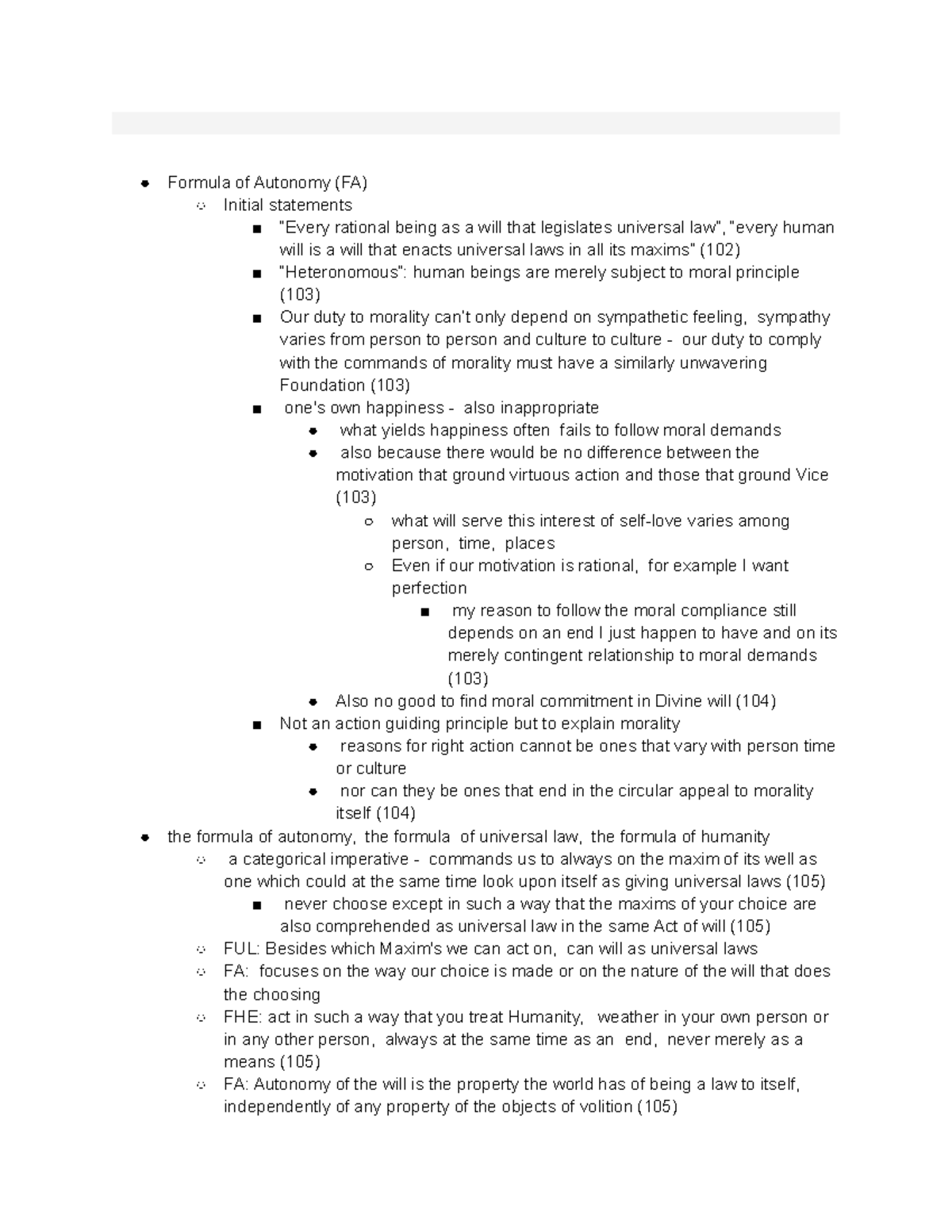 9 2 Reading Analysis 3 + readings (Kant, Utilitarianism) - Formula of ...