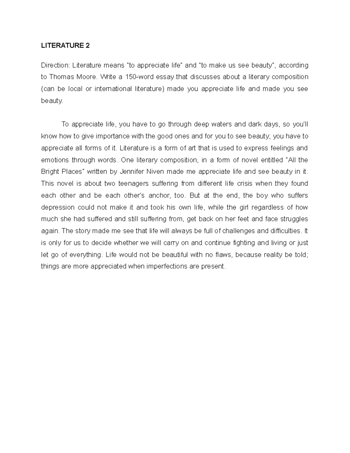 sample 150 word essay example