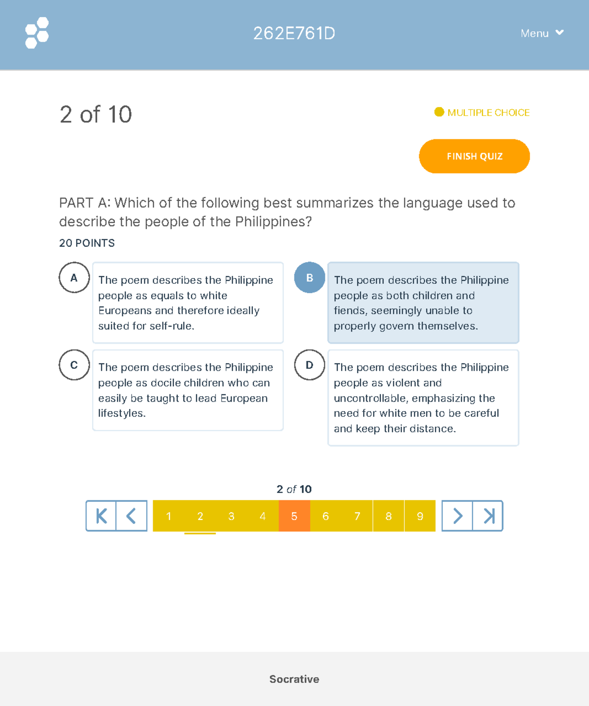 Socrative 2 - Environmental science answers - Socrative PART A: Which ...