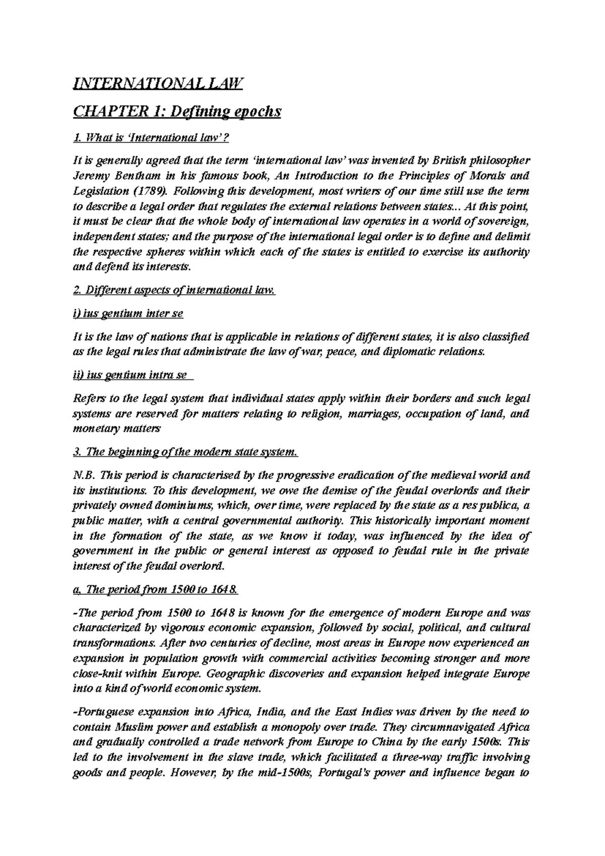 International law Chapter 1 notes by mukona 101 - INTERNATIONAL LAW ...
