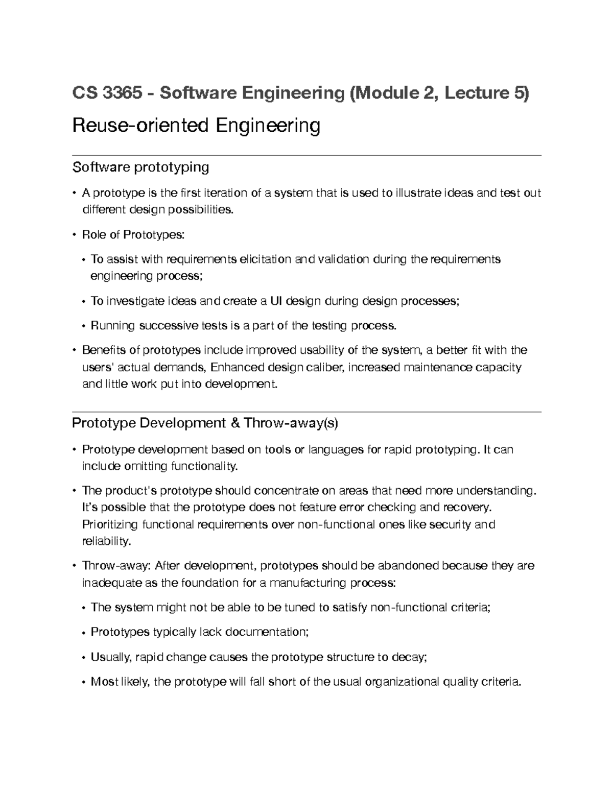 CS 3365 Lecture Notes - M2L5 - CS 3365 - Software Engineering (Module 2 ...