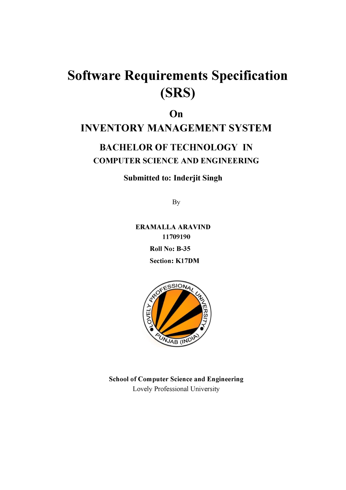 Pdfcoffee - dsfghjkl - Software Requirements Specification (SRS) On ...