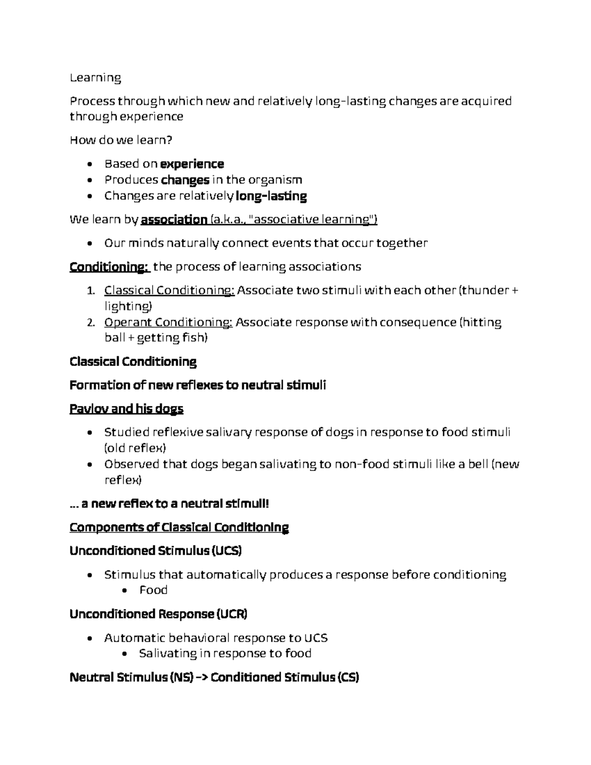 Chapter 7 - Psychology Dr. Ungson - PSYC 101 - Studocu