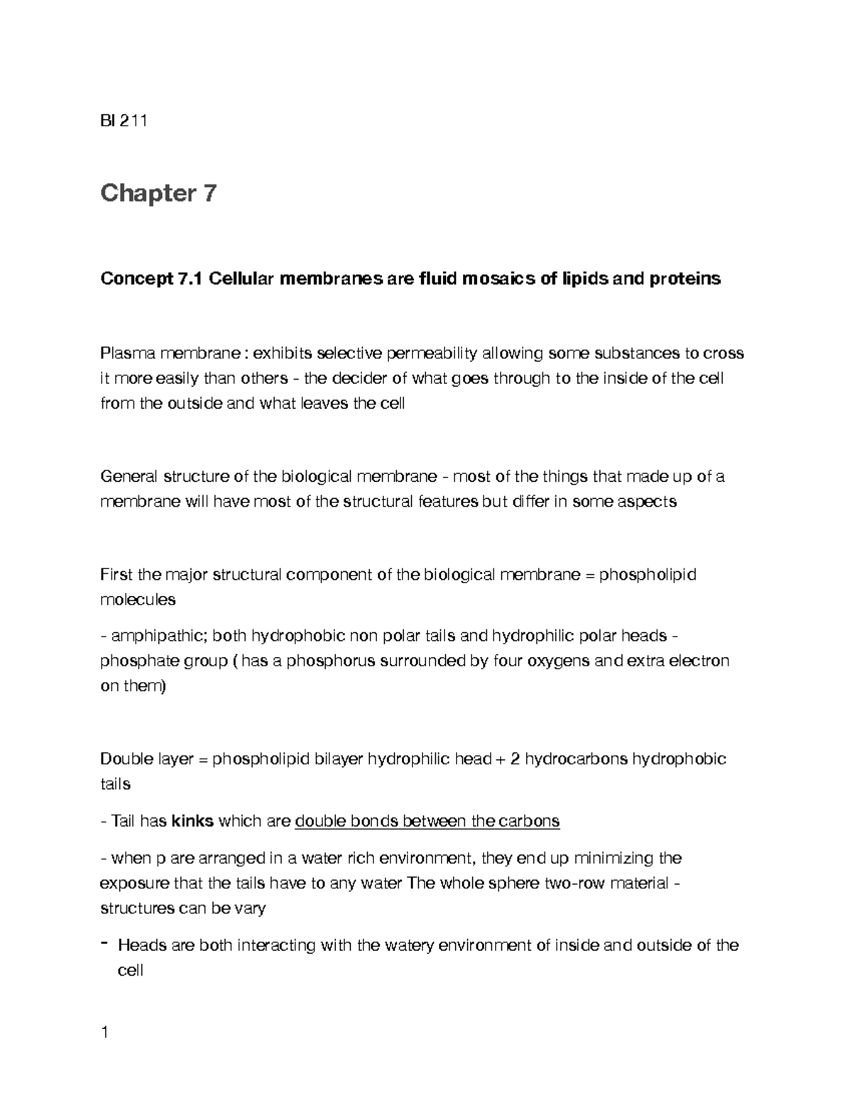 BI 211 Chapter 7 - This is a note take of ch.7 of campbell biology ...