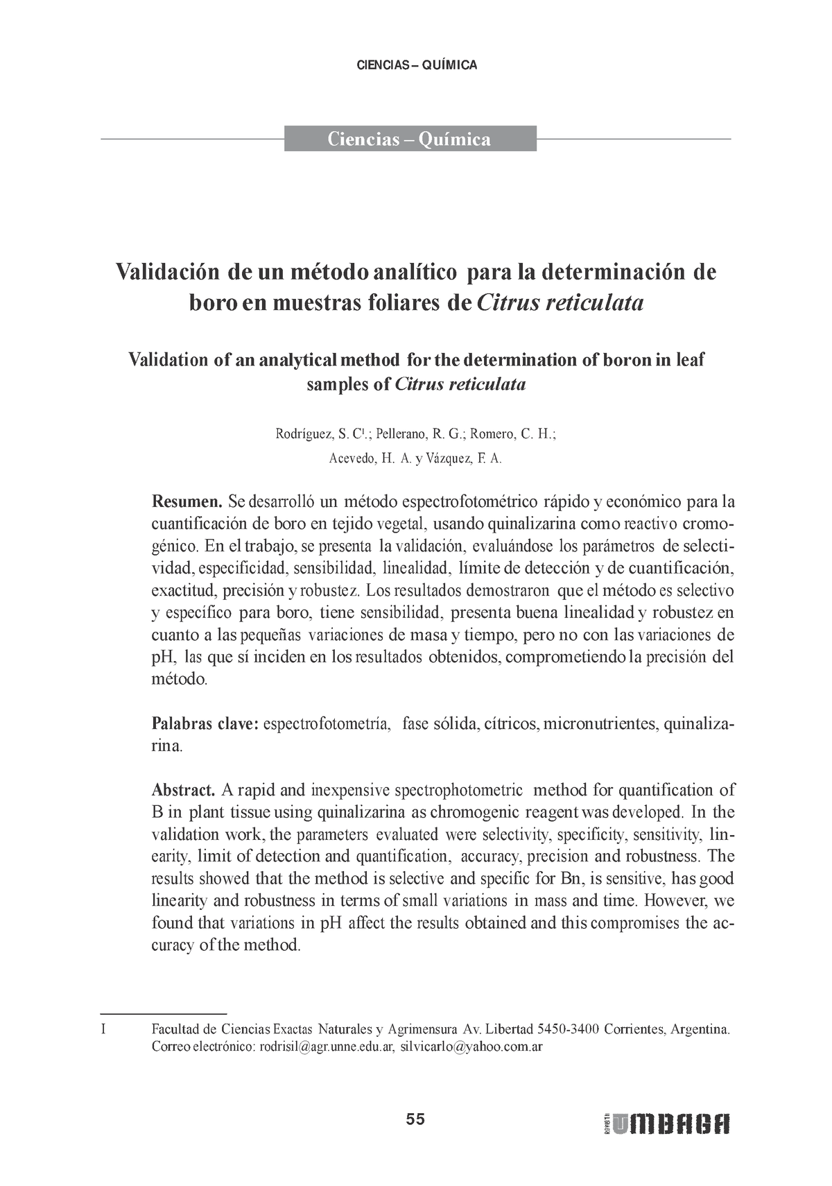 Dialnet Validacion De Un Metodo Analitico Para La Determinacion De 4550292 55 Ciencias 8703