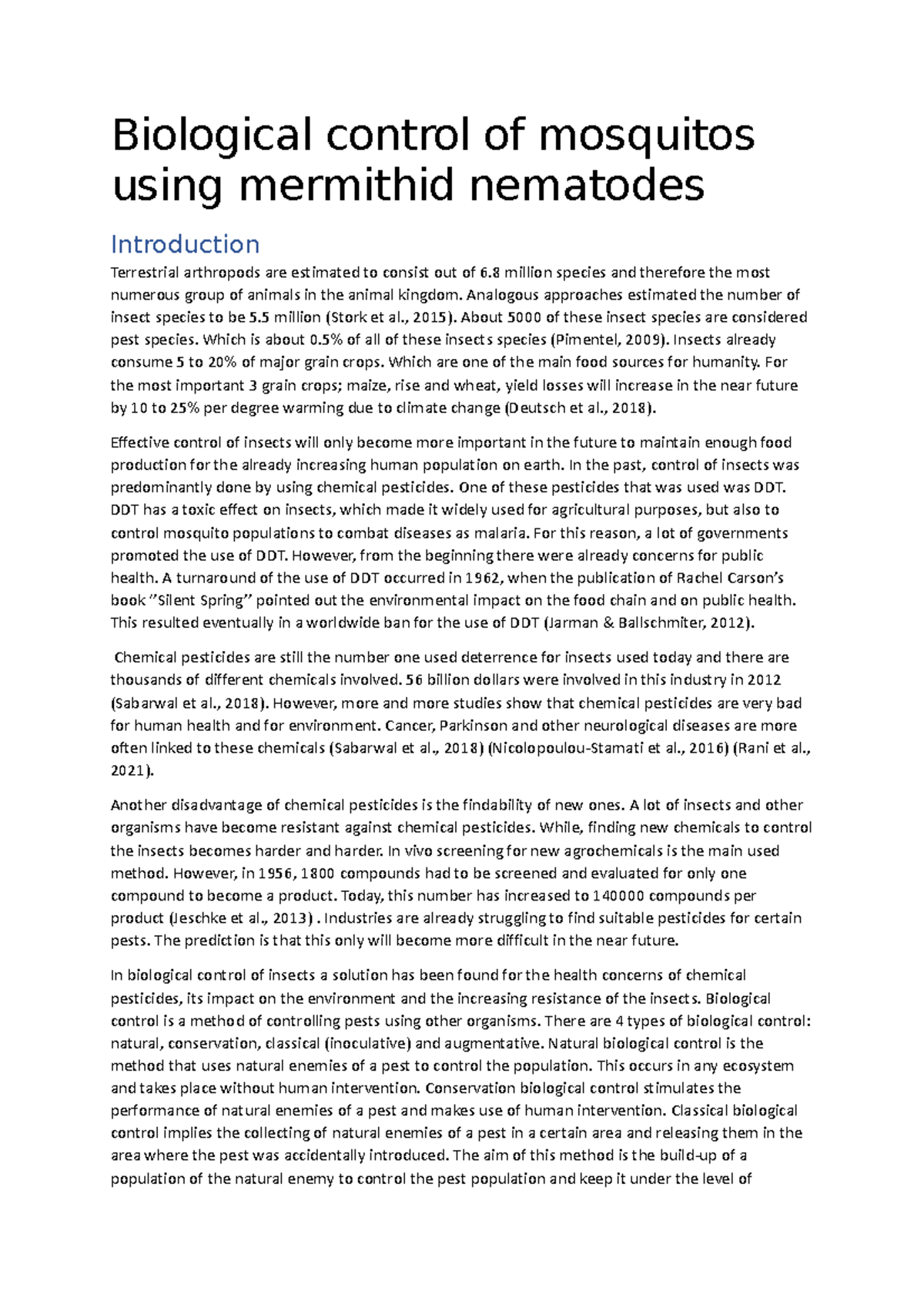 vervangende opdracht ENT - Biological control of mosquitos using ...