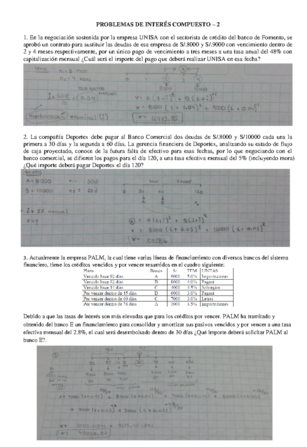 Problemas DE Interés Compuestoii - PROBLEMAS DE INTERÉS COMPUESTO – 2 ...
