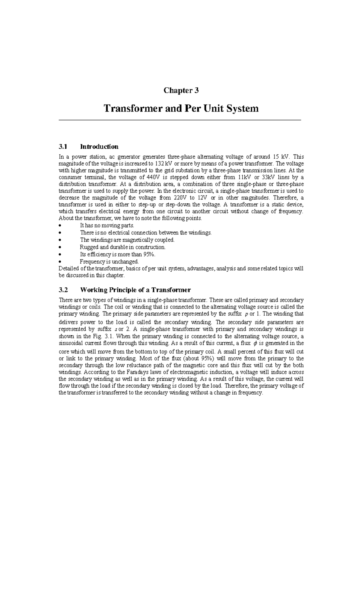 Fundamentals of electrical machines - Chapter 3 Transformer and Per ...