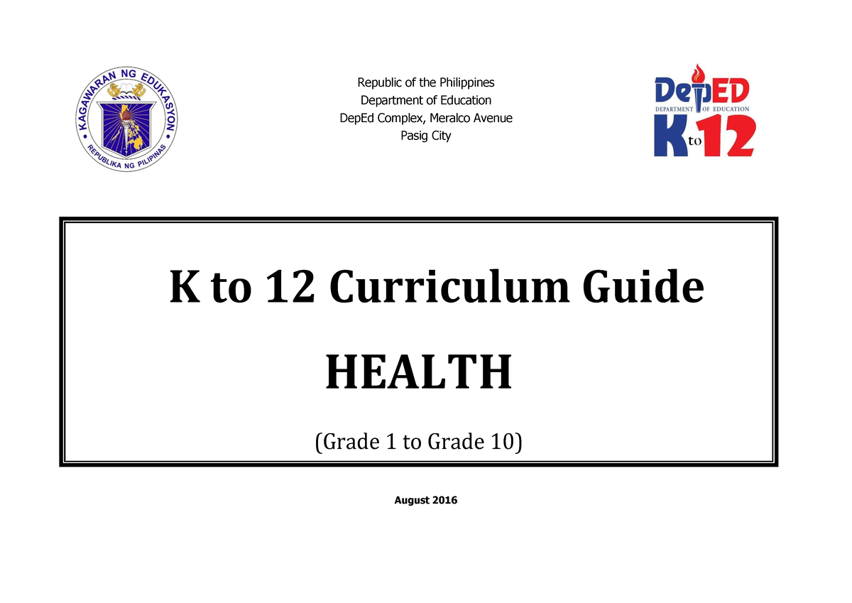 k 12 health education curriculum philippines