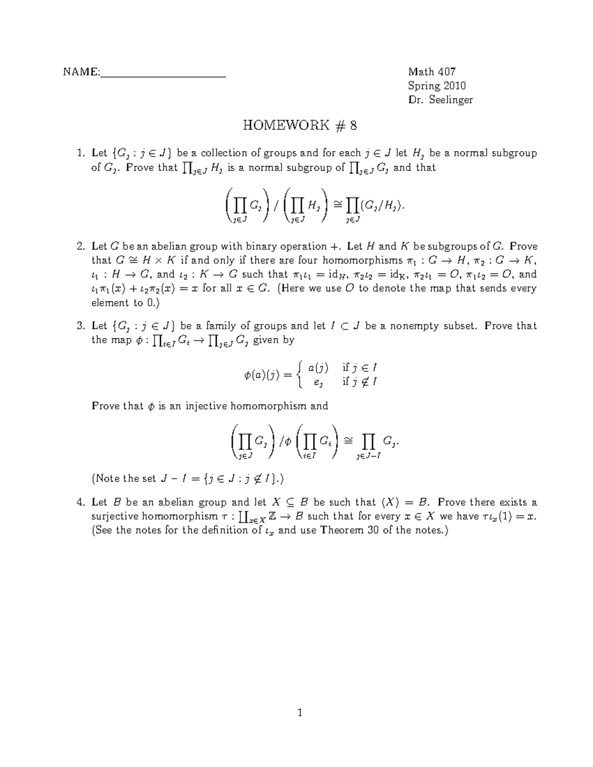 Hwk8 Pdf Spring 10 Homework 8 Name Math 407 Spring 10 Dr Seelinger Studocu