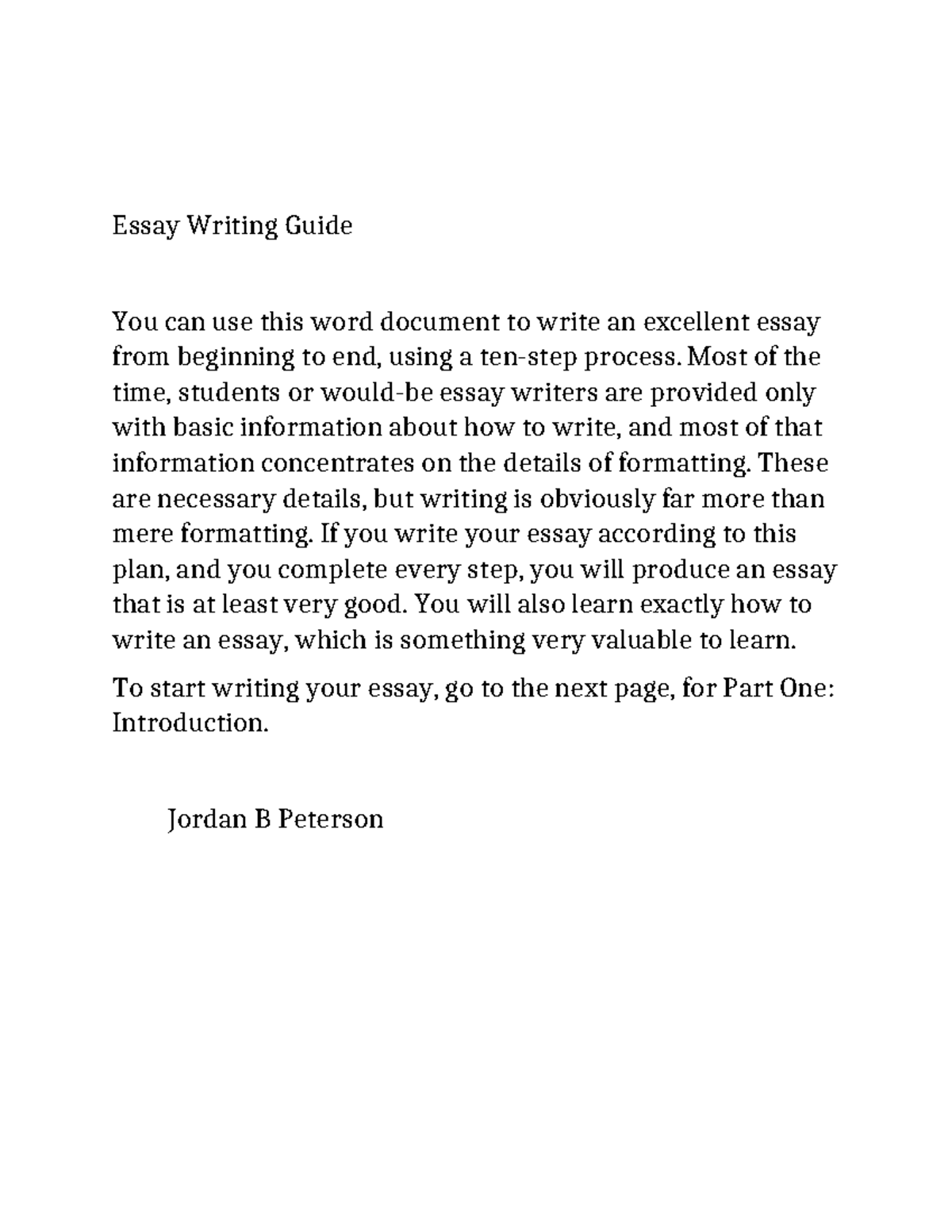 Jordan B. Peterson - Essay Writing Guide-Jordan B. Peterson (2018 ...
