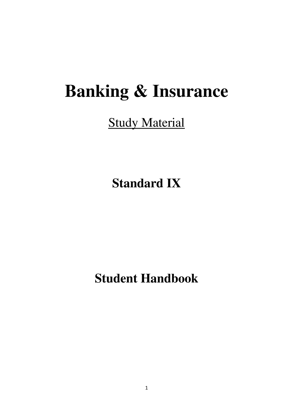 Banking And Insurance Updated IX - Banking & Insurance Study Material ...