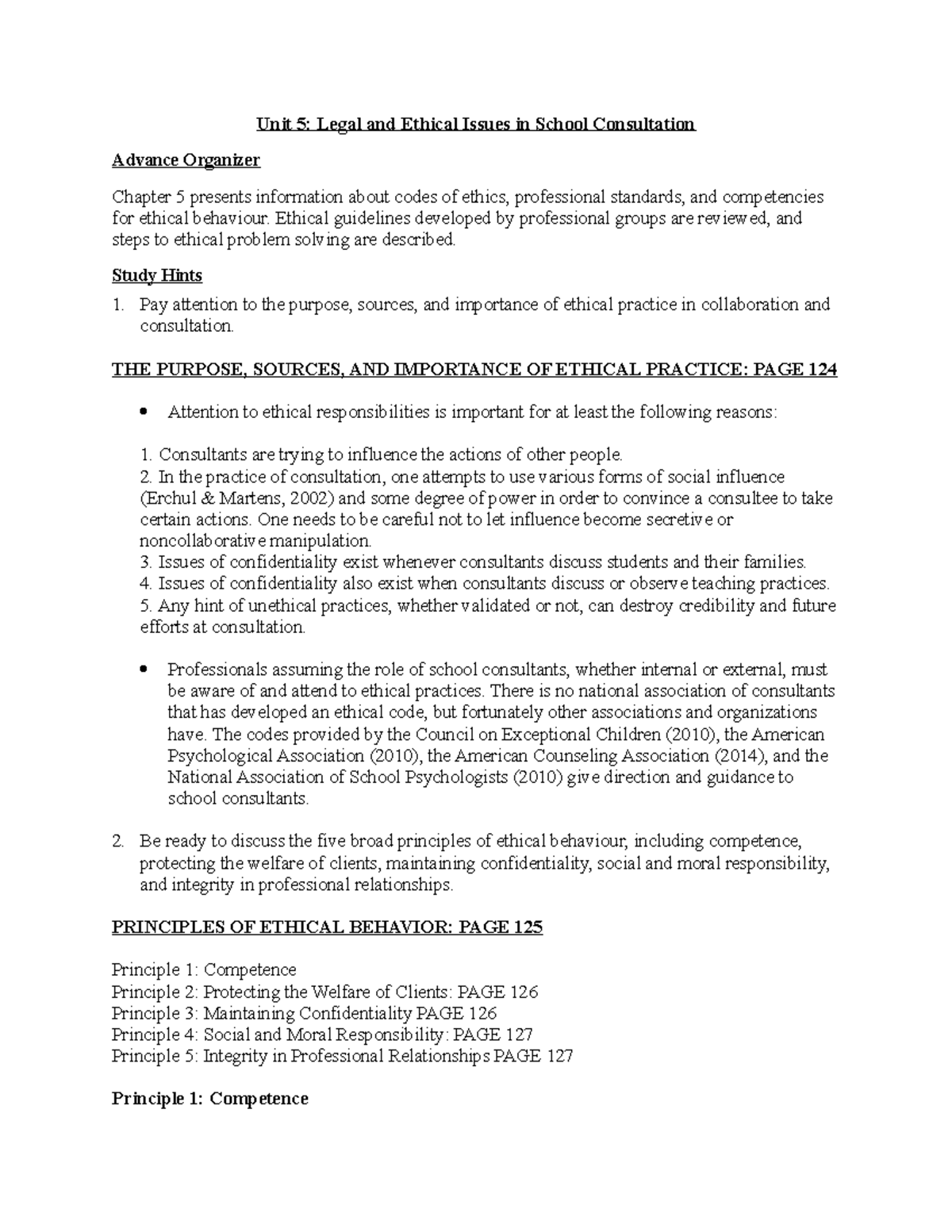 Unit 5 Legal And Ethical Issues In School Consultation Unit 5 Legal 