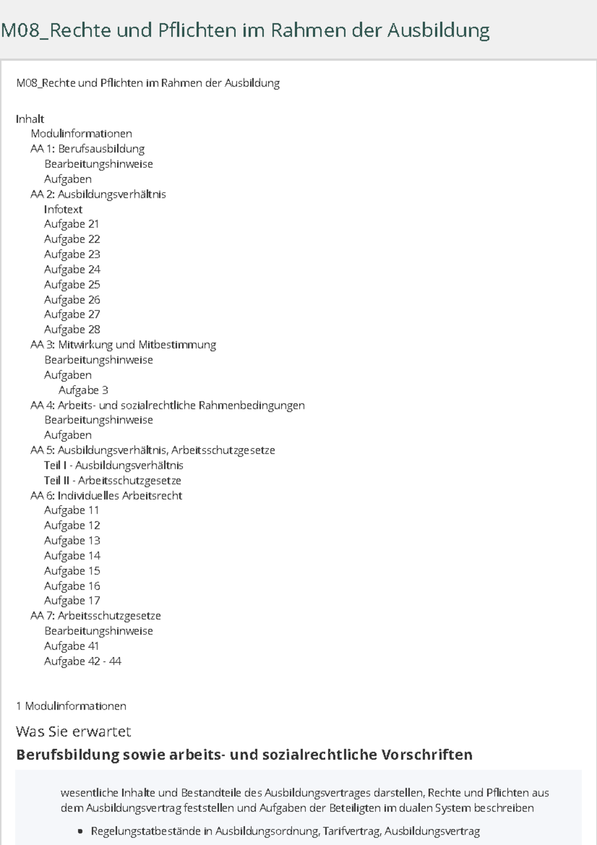 IAL Lernsystem M08 Rechte Und Pflichten Im Rahmen Der Ausbildung - M08 ...