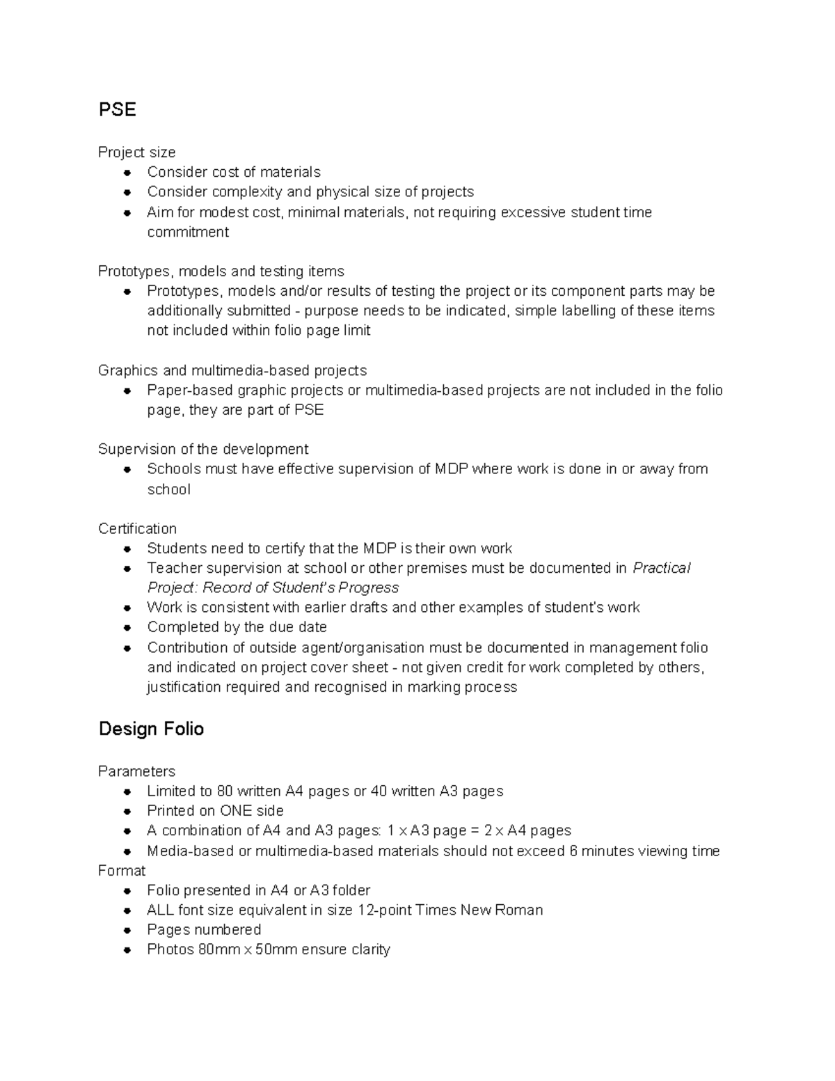 HSC MDP Requirements - Concise interpretation of the MDP - PSE Project ...