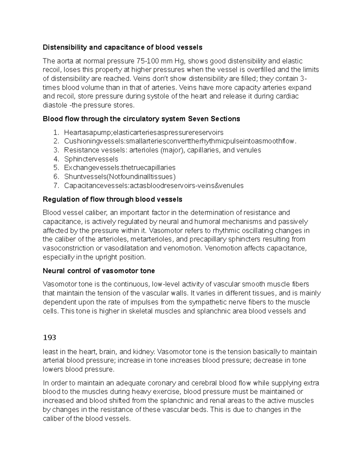 Physiology notes 43 Distensibility and capacitance of blood vessels