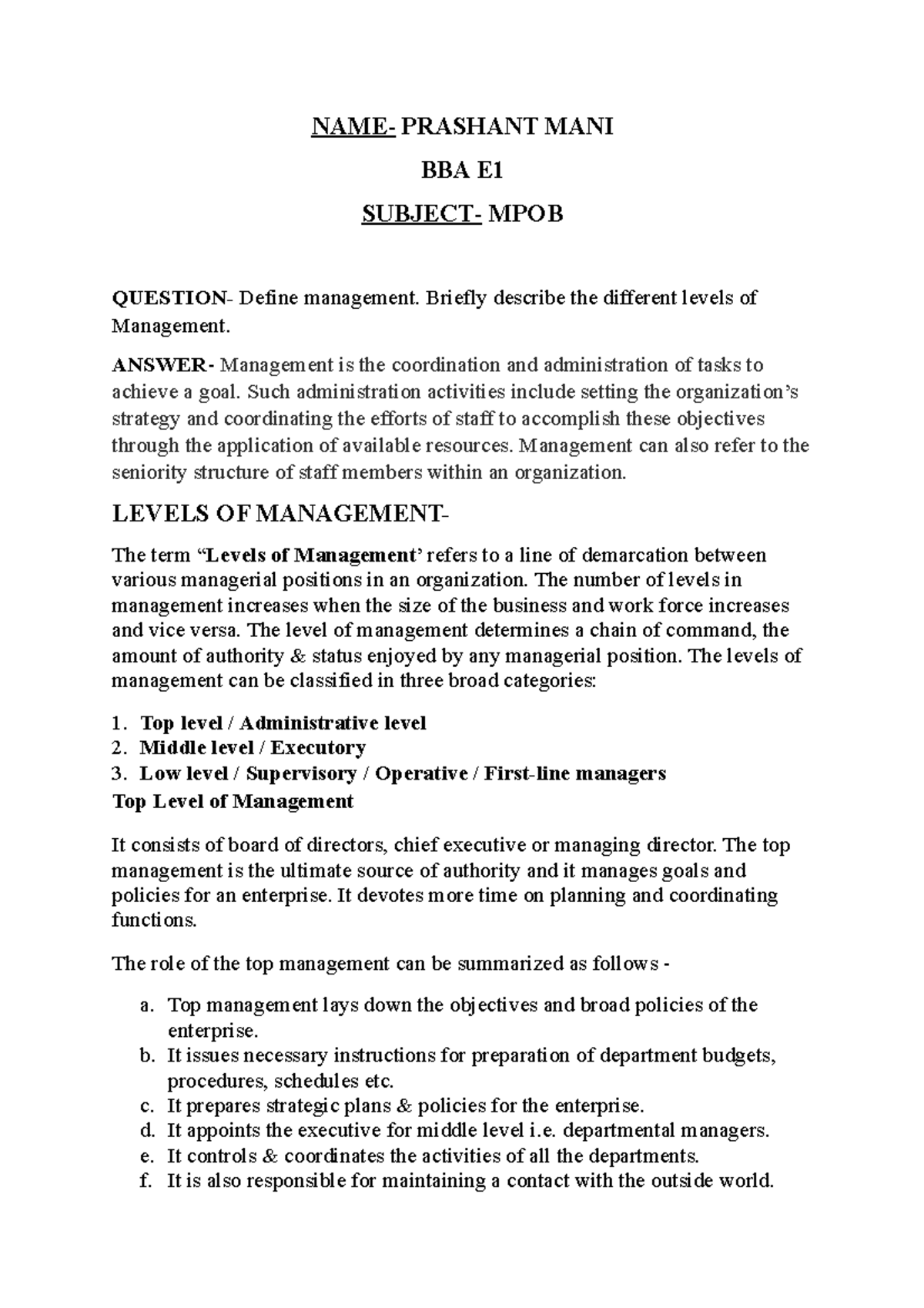 behaviour management assignment